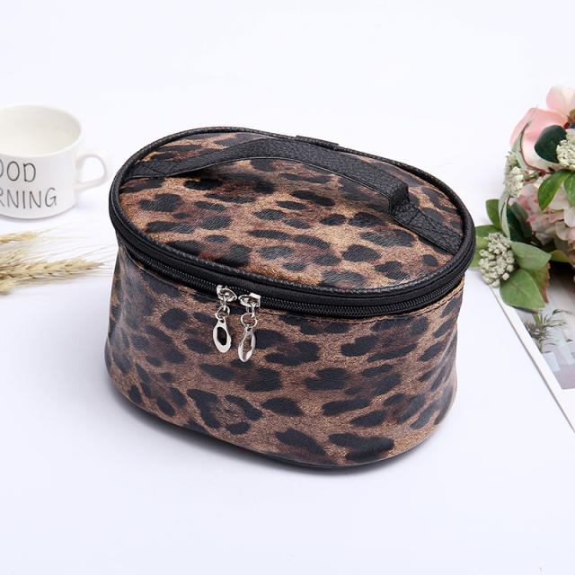 Vintage leopard zebra pattern wash bag cosmetic bag
