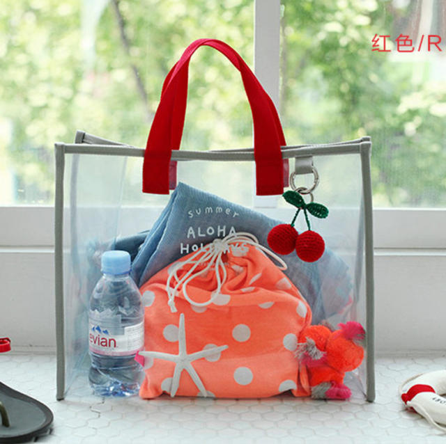 Large storage clear PVC water proof beach bag