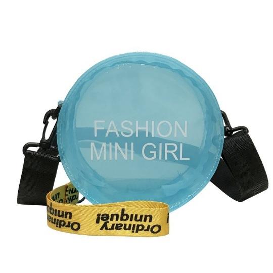 Korean fashion candy color PVC round shape crossbody bag