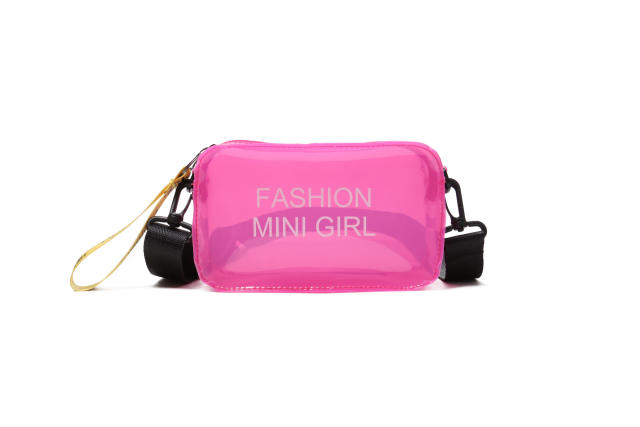 Summer candy color PVC clear jelly bag crossbody bag