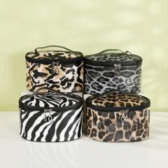 Vintage leopard zebra pattern wash bag cosmetic bag