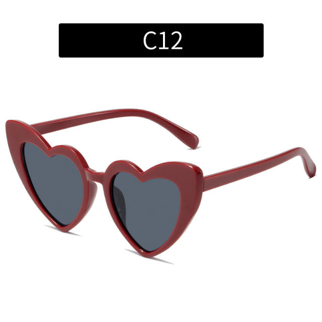 Y2K personality cute color heart shape sunglasses
