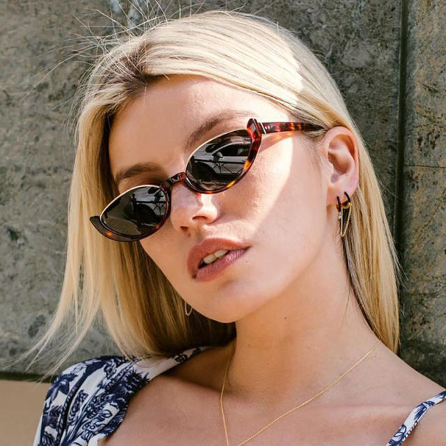 Vintage unique small size cat eye half frame sunglasses