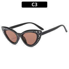 Personality cat eye shape diamond sunglasses