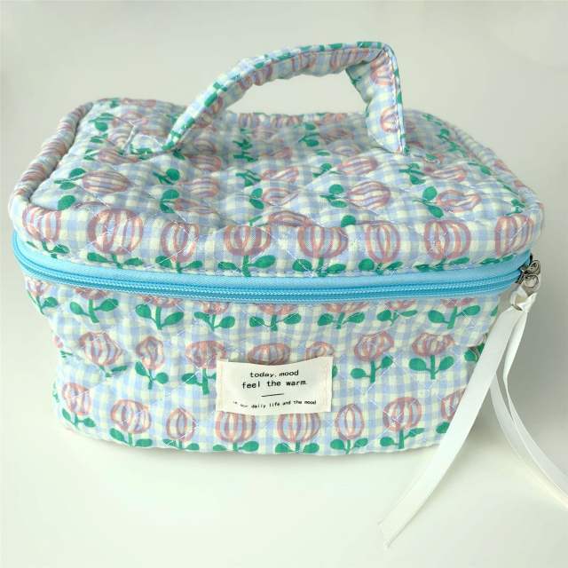 INS sweet pattern cotton large storage cosmetic bag