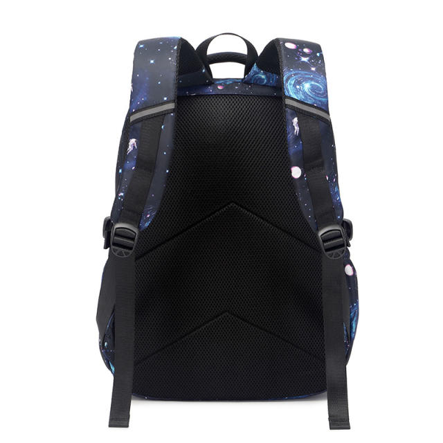 3pcs set Starry sky large storage school book bag lunch bag pencil bag for boy