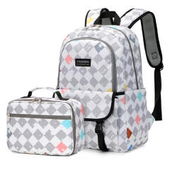2pcs large storage school backpack lunch bag set