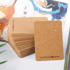Handmade with love kraft paper earring necklace display card