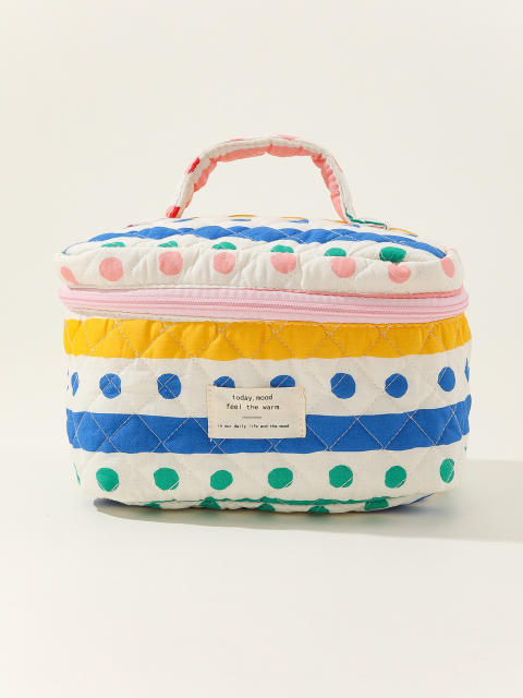 Korean fashion sweet polka dots cotton cosmetic bag