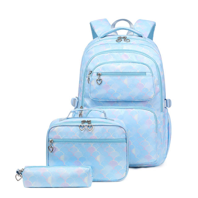 3pcs set school bag lunch bag set for boy and girl
