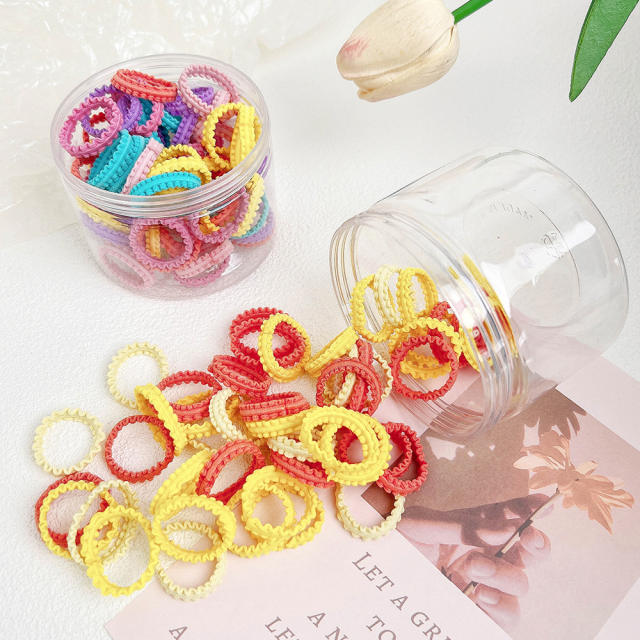 Concise candy color hair rubber bands set