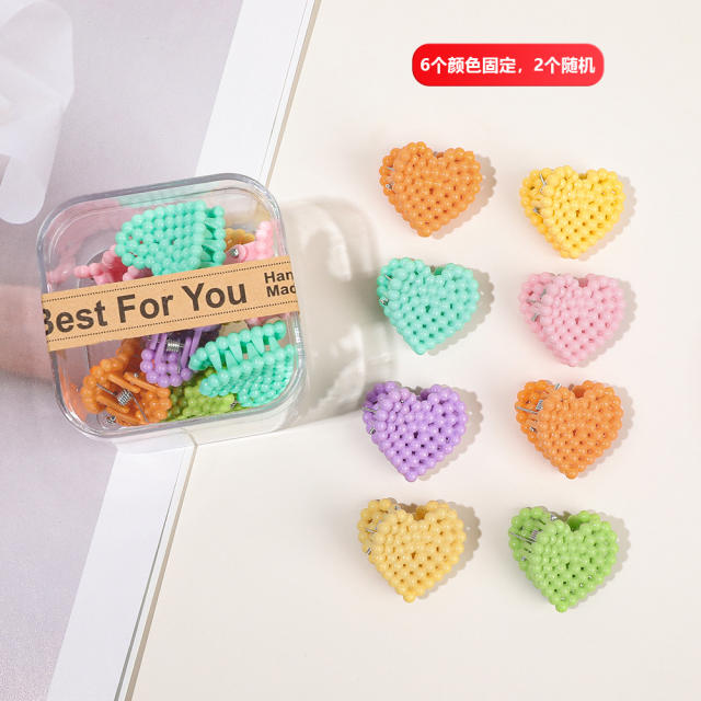 8pcs set Korean fashion candy color mini hair claw clips for kids