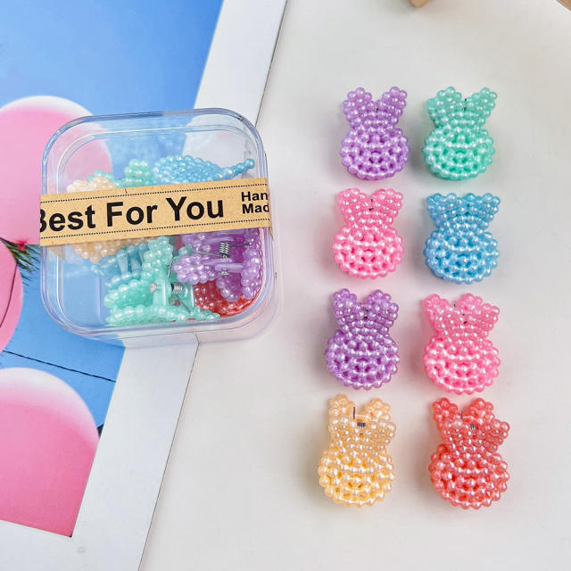 8pcs set Korean fashion candy color mini hair claw clips for kids