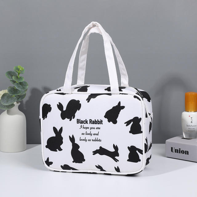 Casual cute rabbit pattern large storage wash bag cosmetic bag