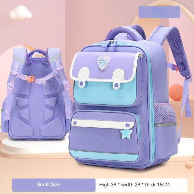 Korean fashion color matching school book bag backpack for boys girls