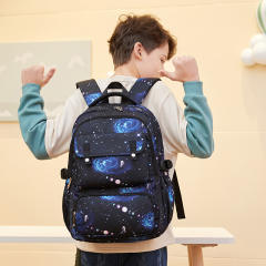 3pcs set Starry sky large storage school book bag lunch bag pencil bag for boy