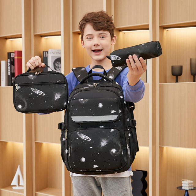 3pcs set boy school bag lunch bag pencil bag