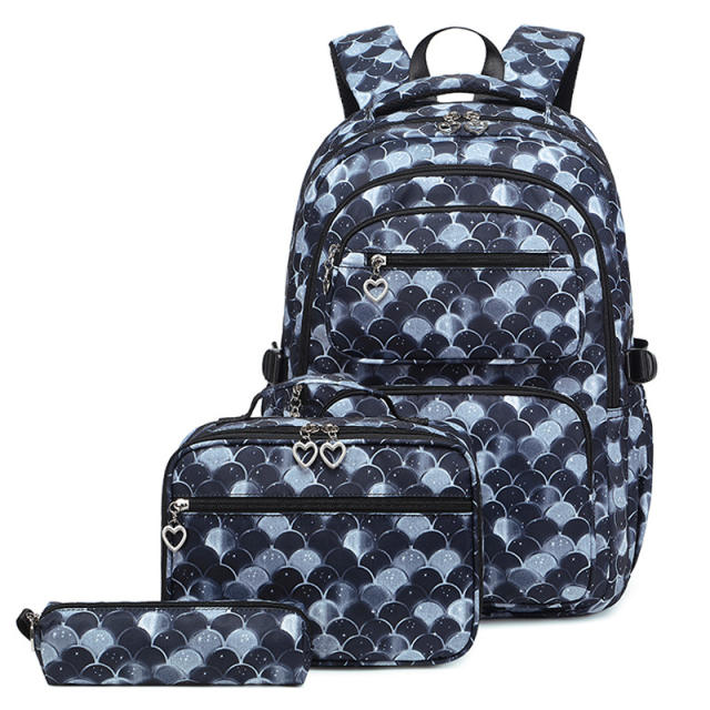 3pcs set school bag lunch bag set for boy and girl
