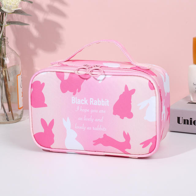 Casual cute rabbit pattern large storage wash bag cosmetic bag