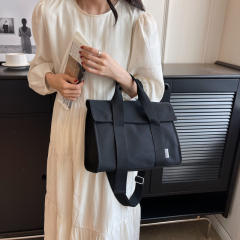 Korean fashion plain color canvas handbag
