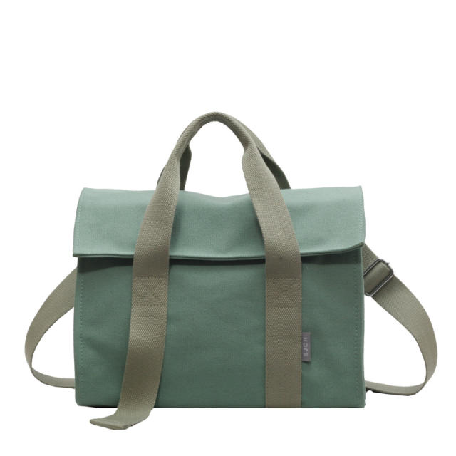 Korean fashion plain color canvas handbag