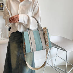 Color matching canvas large storage tote bag