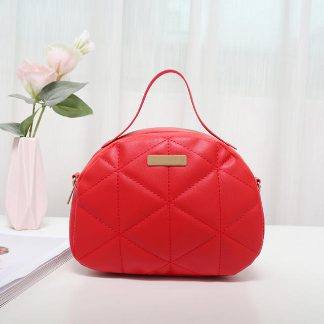 Sweet quilted pattern PU leather women handbag