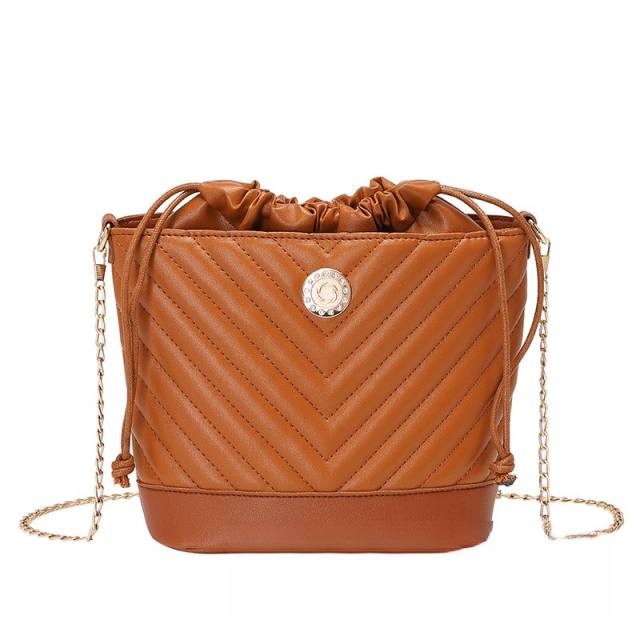 Classic PU leather bucket bag shoulder bag