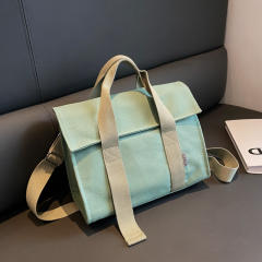 Korean fashion plain color canvas handbag