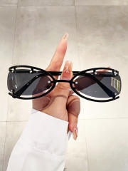 Y2K hollow out oval shape sunglasses