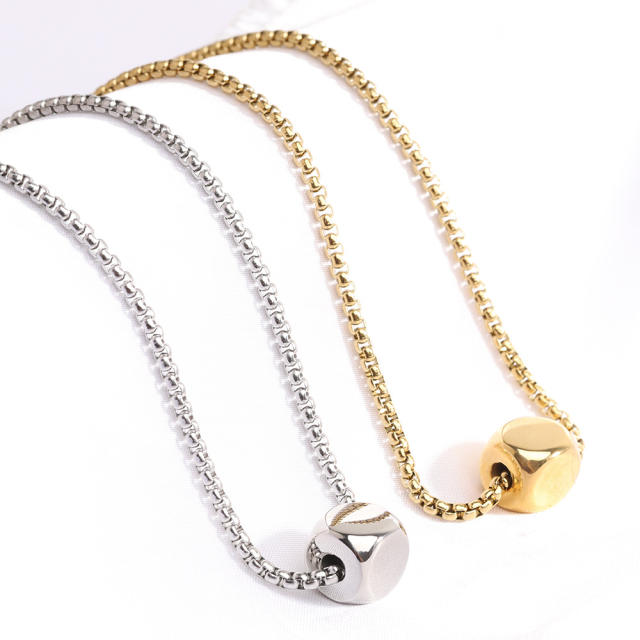 INS concise easy match stainless steel necklace hiphop