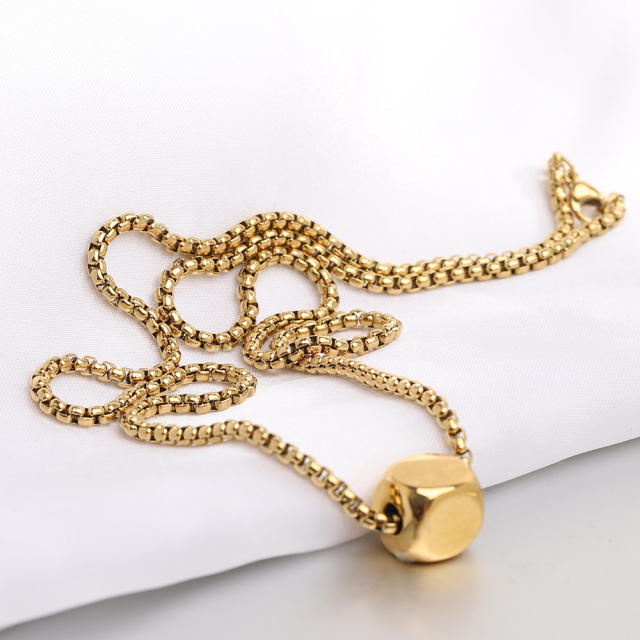 INS concise easy match stainless steel necklace hiphop