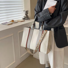 Color matching canvas large storage tote bag