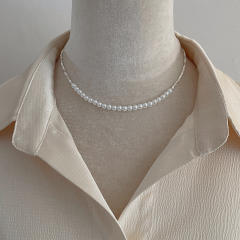 Chic silver color easy match choker necklace