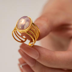 Personality pearl stainless steel rings earrings