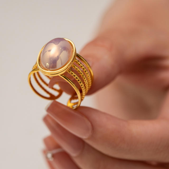 Personality pearl stainless steel rings earrings