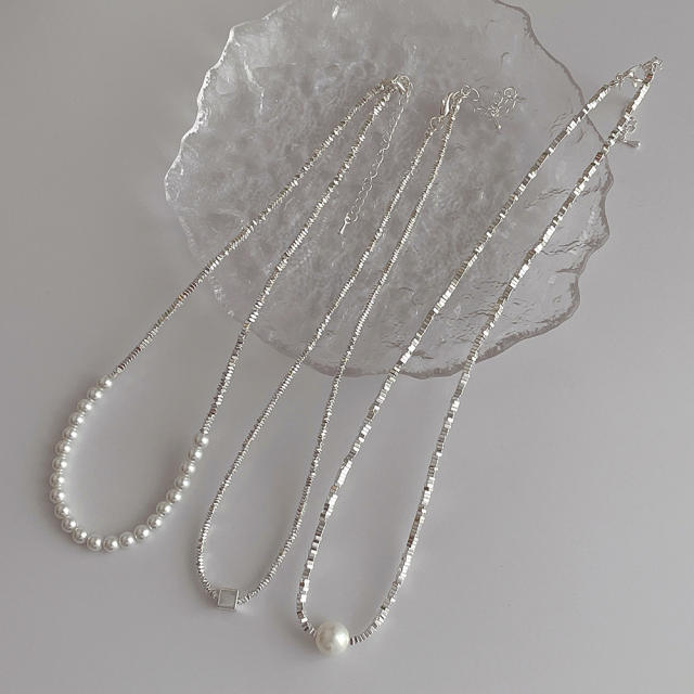 Chic silver color easy match choker necklace