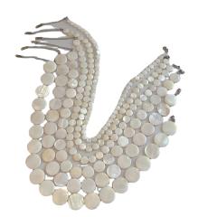 Boho holiday trend round shape shell choker necklace