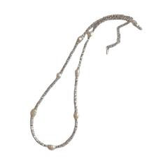 Korean fashion shiny silver color water pearl choker necklace