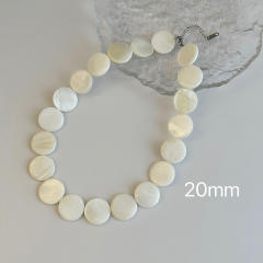 Boho holiday trend round shape shell choker necklace