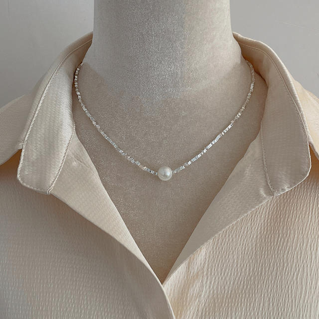 Chic silver color easy match choker necklace