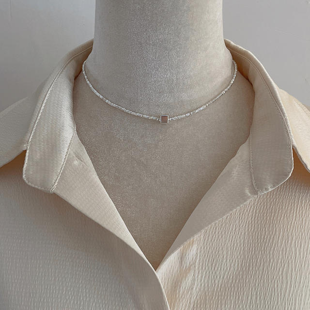 Chic silver color easy match choker necklace