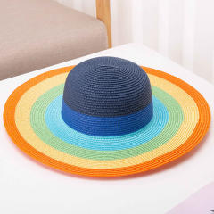 Colorful big brim summer hat