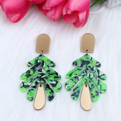 Holiday trend palm leaf acrylic earrings
