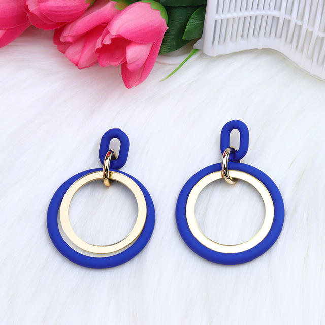 12 color geometric circle acrylic earrings