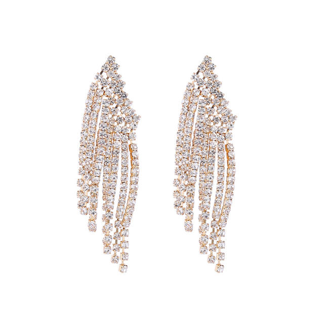 Delicate diamond tassel geometric shape party wedding earrings