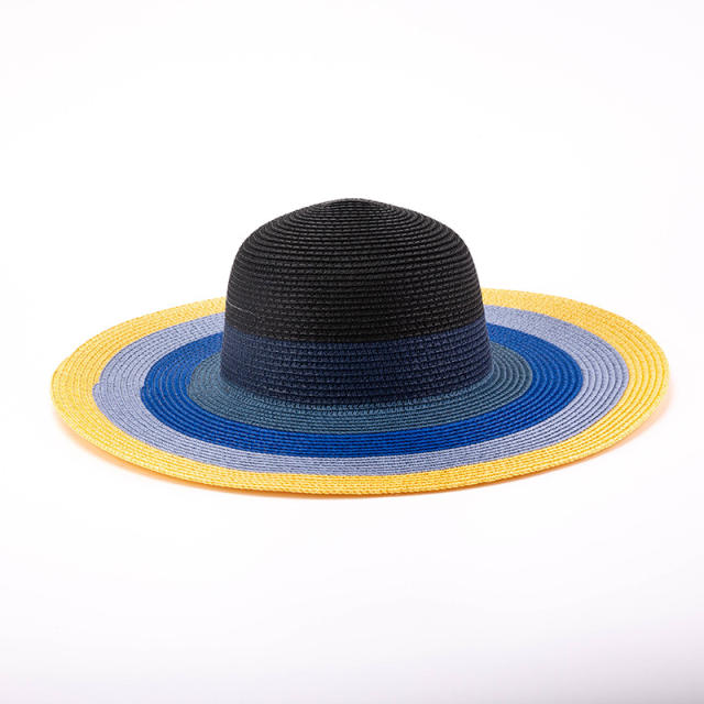 Colorful big brim summer hat