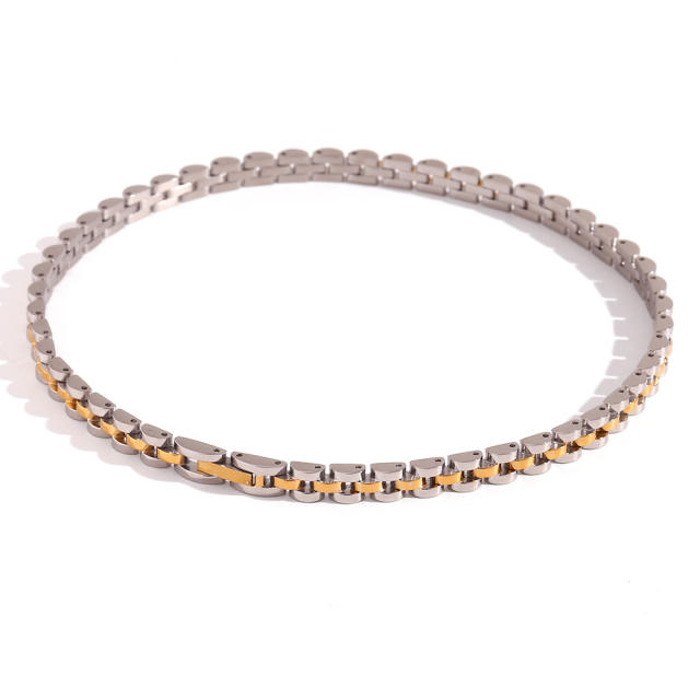 6mm hiphop pearsonality stainless steel chain choker necklace