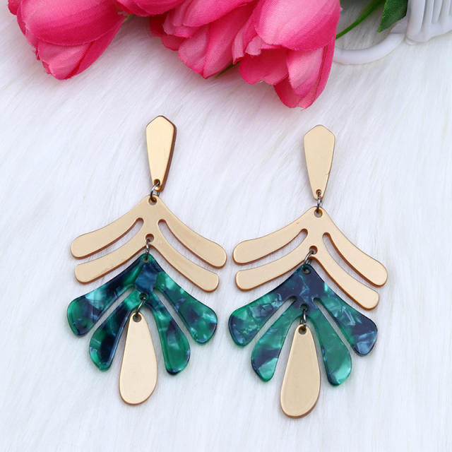 Holiday trend palm leaf acrylic earrings
