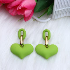 15 color chunky heart acrylic earrings